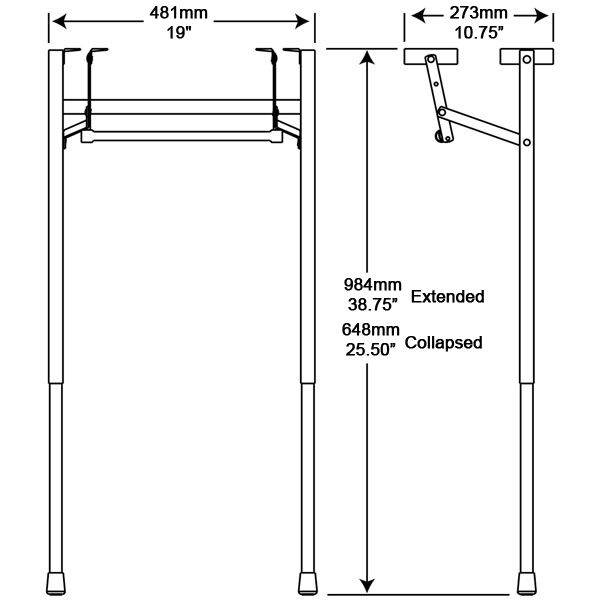Tischbein, klappbar, höhenverstellbar