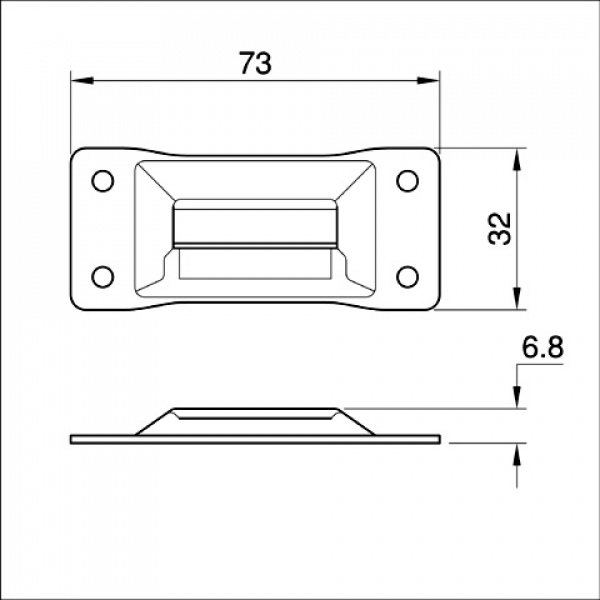Aufsatzöse für Überwurf-Butterfly, 4-Loch